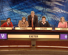 The University Challenge team with presenter Jeremy Paxman