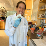 Female student in the lab