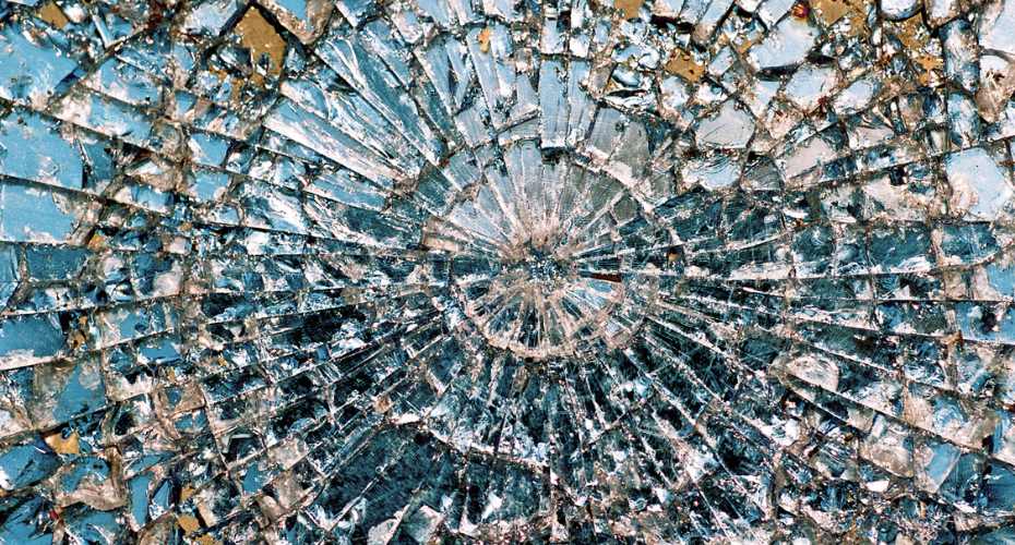 A shattered pane of glass