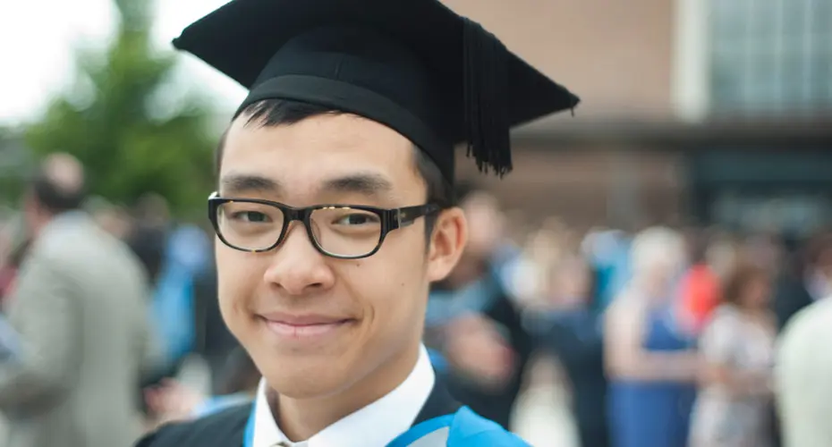 A student graduating from the University of Exeter.