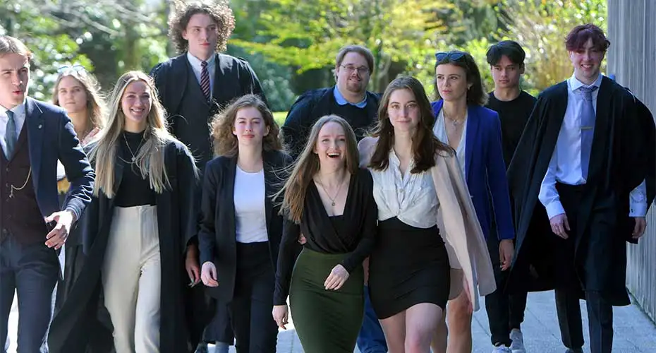 Law students in gowns in Penryn