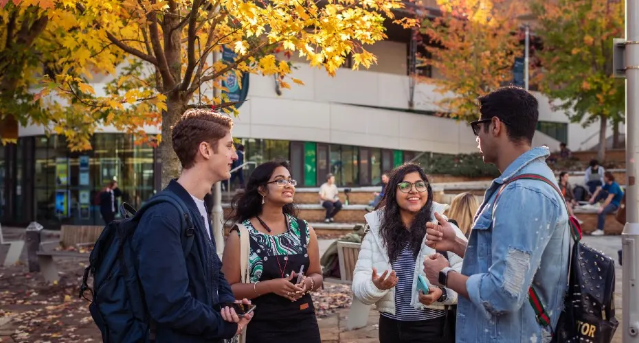 International students on the Piazza