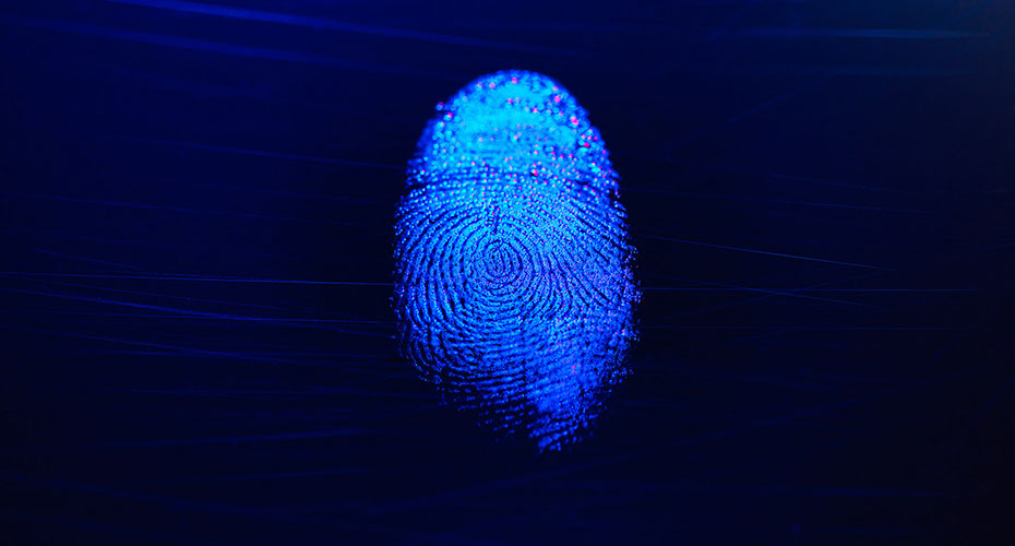 Blue thumbprint fingerprint