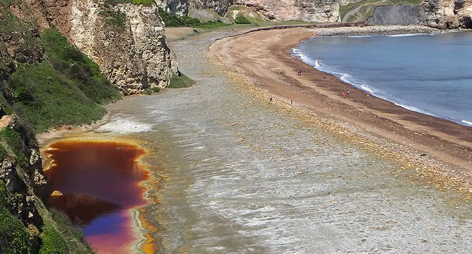 Waste polluting beach