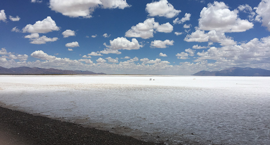 Salt flats in desert