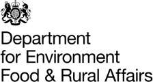 Logo of the Department for Environment Food & Rural Affairs.
