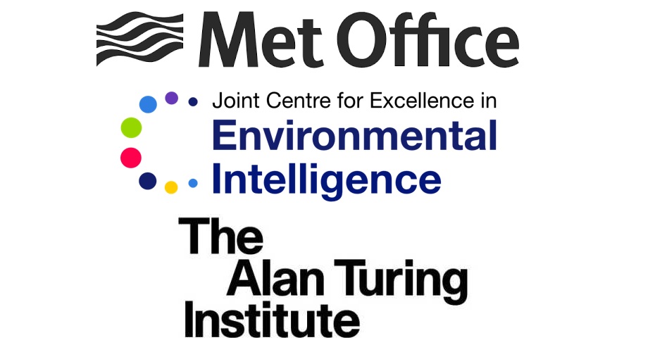 Logos of ADA partners: the Met Office, Joint Centre for Excellence in Environmental Intelligence, The Alan Turing Institute