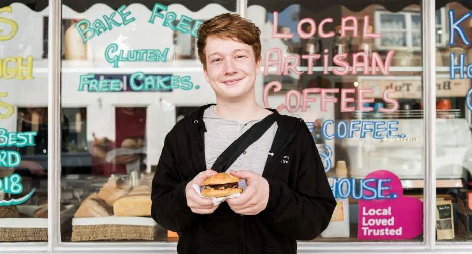 Man holding food