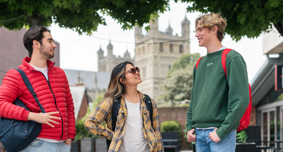 Students outside the Cathedral