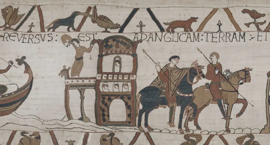 A scene from the Bayeux Tapestry