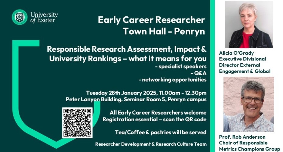 Poster for ECR Town Hall Penryn- January 2025