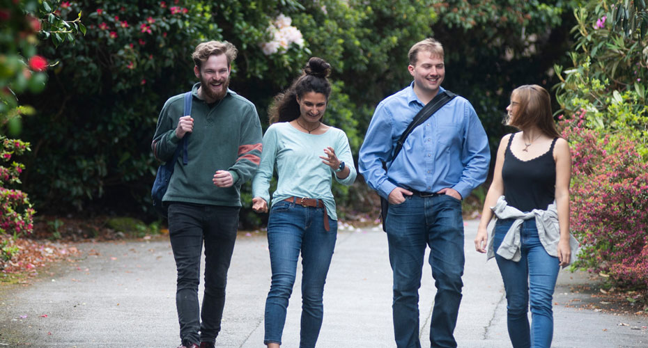 Group of students walking together