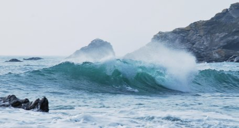 Image showing a wave crashing and sea spray