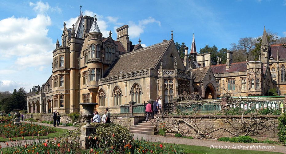 Photo of Tyntesfield taken by Andrew Mathewson, found on: https://commons.wikimedia.org/wiki/File:Tyntesfield_House_-_geograph.org.uk_-_1769146.jpg