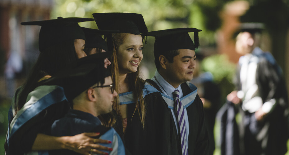 Students at graduation celebration at the St Luke's campus