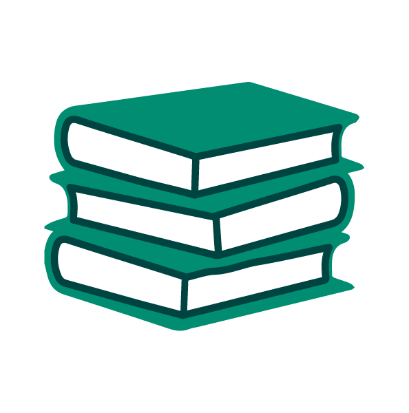 studying icon - illustration of a pile of books